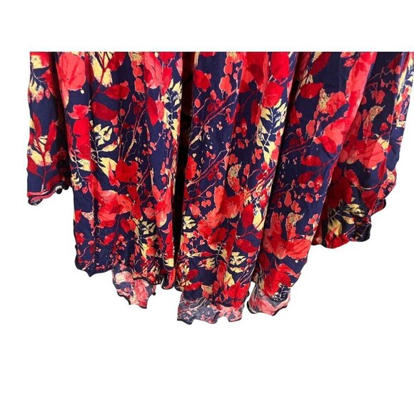 Dress M Red Floral l Maxi Retro Y2K Boho Western Preppy Classic Feminine Flowy - Picture 4 of 15